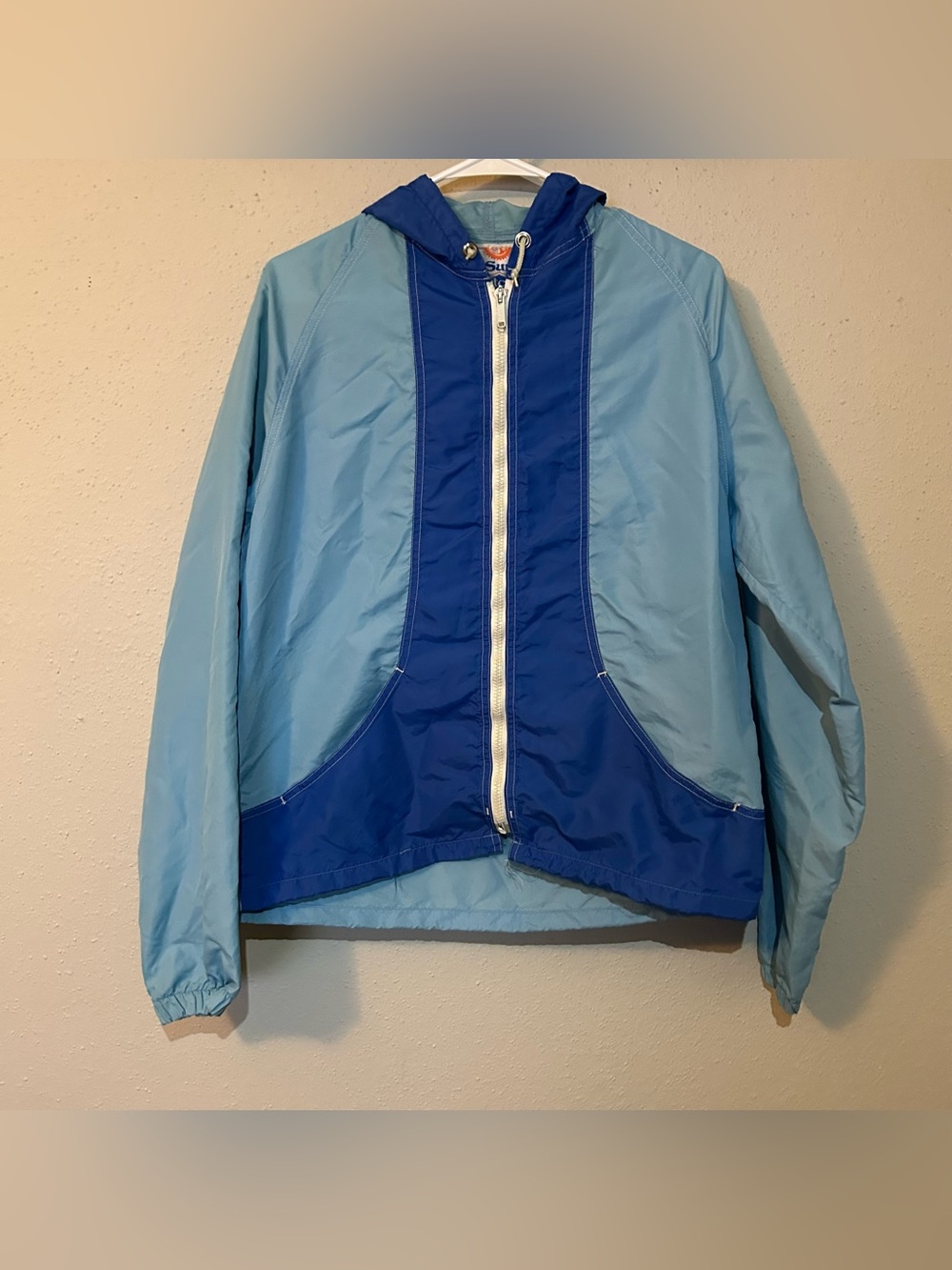 Vintage Sun Britches Hooded Nylon Windbreaker Jacket Blue Size M